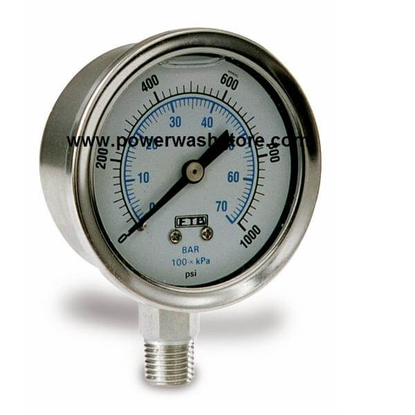 Stainless Case Pressure Gauge- 10000 PSI #3134