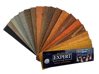 EXPERT STAIN AND SEAL WOOD STAIN COLOR SAMPLES FAN DECK