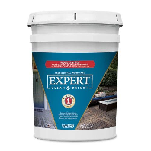 Expert Clean & Bright Wood Stripper: 5 Gallons Wood Stripping Chemical for Fences, decks and more
