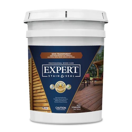 EXPERT Stain & Seal Semi-Transparent Wood Stain & Sealer - 5 Gallons