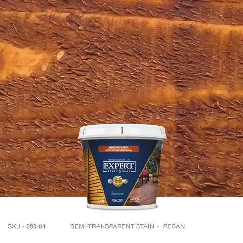 EXPERT Stain & Seal Semi-Transparent Wood Stain & Sealer - 1 Gallon: Color Pecan